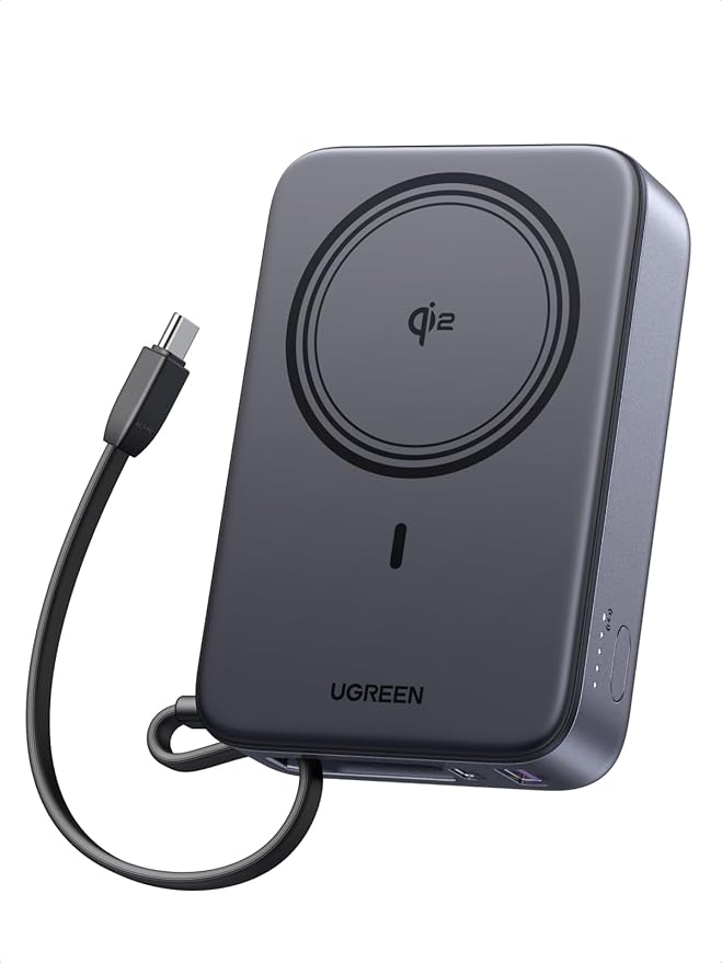 UGREEN 20000mAh 30W 1C1A + 15W Magnetic Wireless Power Bank With 1*30W Build-in-Cable