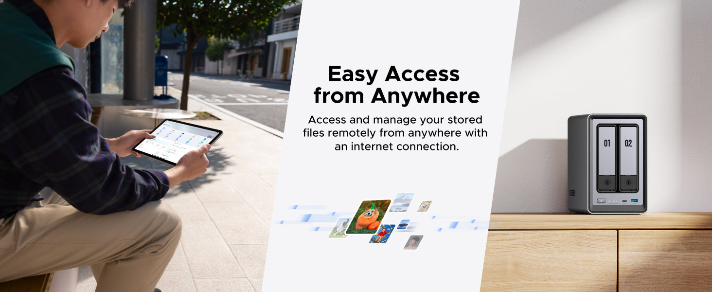 UGREEN NAS storage 2 bay Remote file access and management system for cloud/NAS storage, available from any internet-connected device.