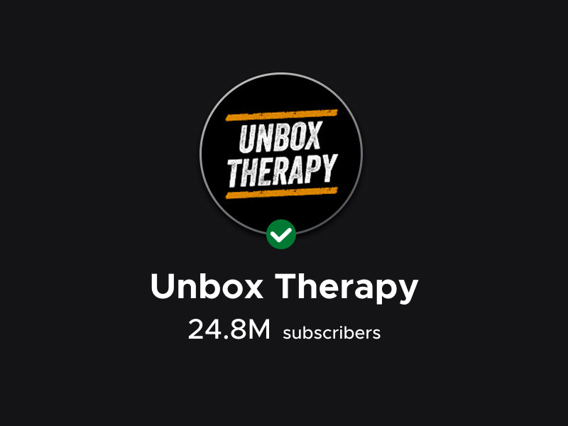UGREEN NAS storage 4 bay Unbox Therapy YouTube channel branding (24.8M subscribers) featuring UGREEN product unboxing.