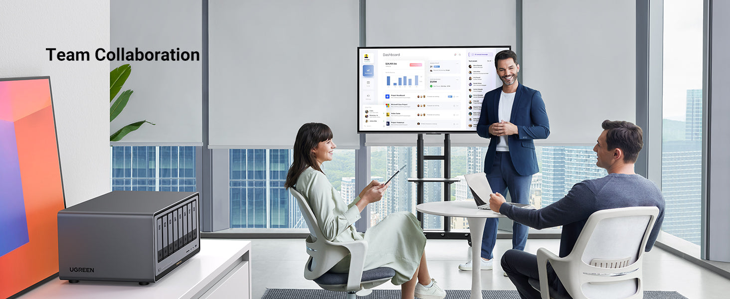 Backup important team files with UGREEN 8bay nas storage for team collaboration
